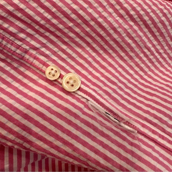 Polo Ralph Lauren Shirt Men's Sz XXL Striped Seersucker UNTUCKED FIT Button Down - Picture 11 of 12